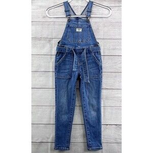 Vintage Oshkosh Girls Vestbak Blue‎ Denim Overalls w/Detachable Belt Size 6-6X